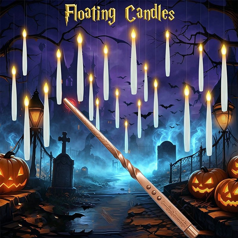 Candle Supplies Free Shipping - Magic Floating Candles with Wand, Flameless