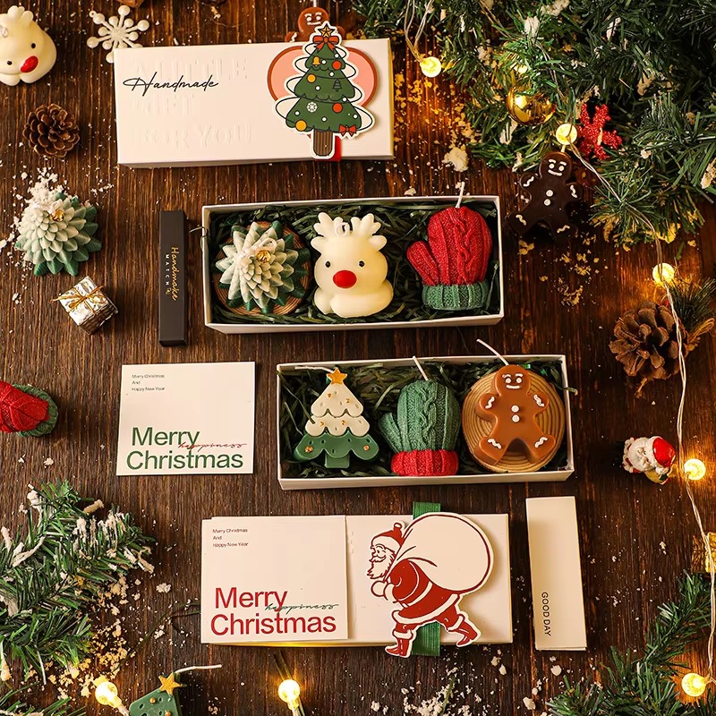 3Pcs Handmade Christmas Scente - Candle Supplies Free Shipping recension och pris