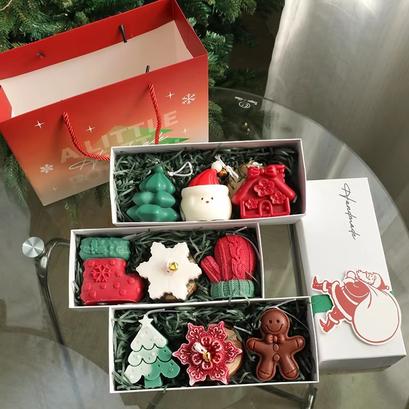3Pcs Handmade Christmas Scente - Candle Supplies Free Shipping recension och pris